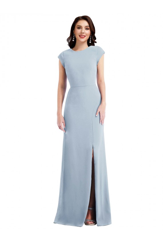 Trumpet Stretch Crepe Long Light Sky Blue Prom Dress Canada