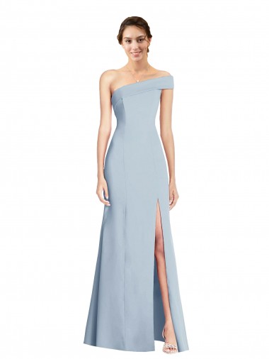 Trumpet Off the Shoulder Stretch Crepe Long Light Sky Blue Sleeveless Prom Dress Canada