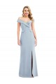 Trumpet Off the Shoulder Stretch Crepe Long Light Sky Blue Prom Dress Canada