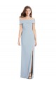 Trumpet Off the Shoulder Stretch Crepe Long Light Sky Blue Sleeveless Prom Party Dress Canada