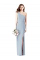 Trumpet One Shoulder Stretch Crepe Long Light Sky Blue Sleeveless Prom Party Dress Canada