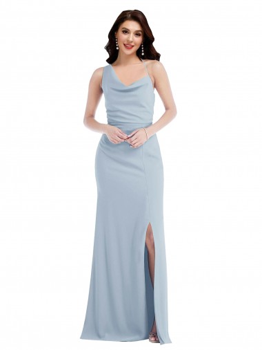 Trumpet One Shoulder Stretch Crepe Long Light Sky Blue Prom Dress Canada