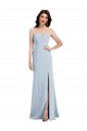 Trumpet V-Neck Stretch Crepe Long Light Sky Blue Sleeveless Prom Party Dress Canada