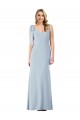 Trumpet V-Neck Stretch Crepe Long Light Sky Blue Prom Dress Canada