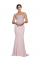 Sheath Strapless Stretch Crepe Sweep Train Mauve Prom Dress Canada