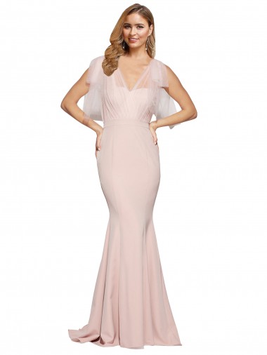 Sheath Sweetheart Stretch Crepe & Tulle Long Mauve Prom Dress Canada