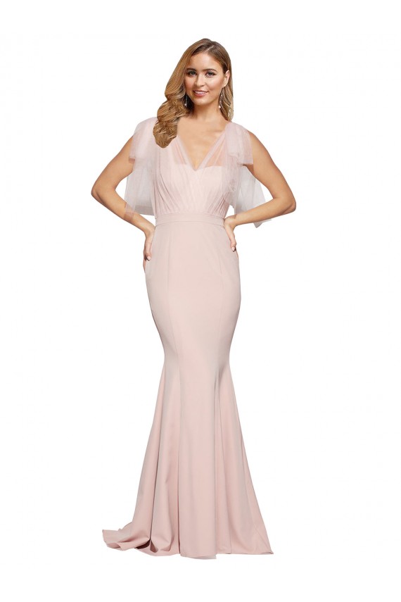 Sheath Sweetheart Stretch Crepe & Tulle Long Mauve Prom Dress Canada