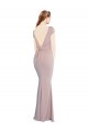 Mermaid Boat Neck Stretch Crepe Long Dusty Pink Prom Dress Canada