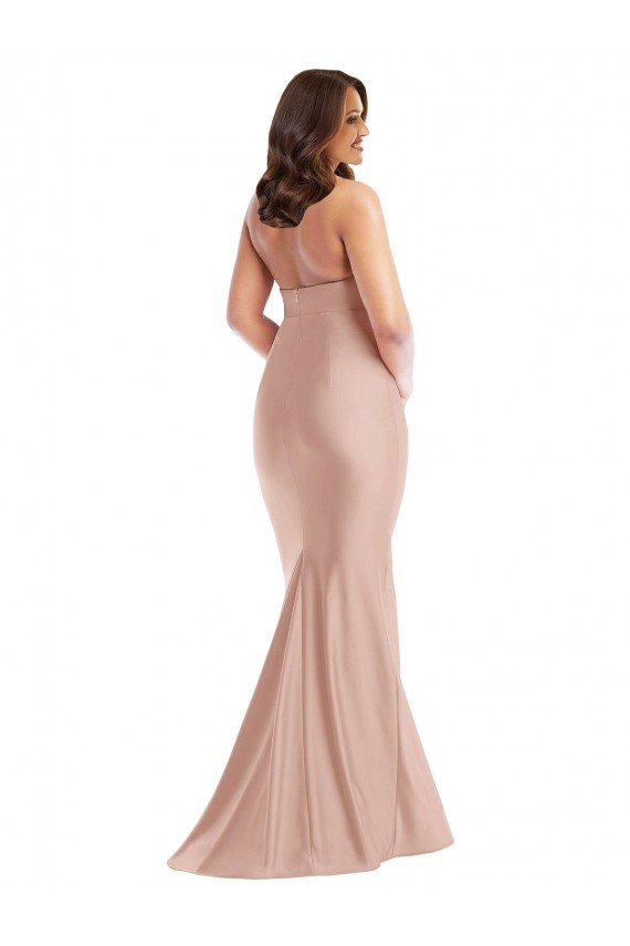 Mermaid Halter Neck Silk like Satin Long Dusty Pink Plus Size Formal Prom Dress Canada
