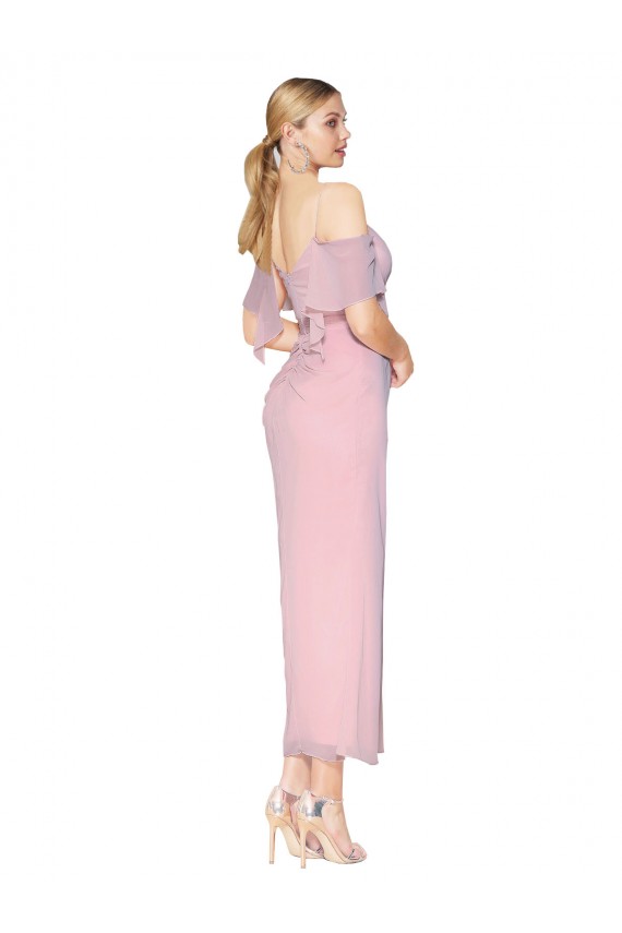 Mermaid High Neck Soft Chiffon Knee Length Primrose Prom Dress Canada