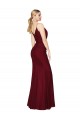 Mermaid V-Neck Soft Chiffon Long Burgundy Sleeveless Prom Dress Canada