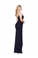 Mermaid Spaghetti Straps Soft Chiffon Long Dark Navy Prom Dress Canada