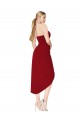 Mermaid High Neck Stretch Crepe Knee Length Burgundy High Low Prom Dress Canada