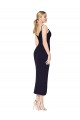 Mermaid High Neck Stretch Crepe Knee Length Dark Navy Prom Dress Canada