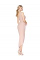 Mermaid High Neck Stretch Crepe Knee Length Mauve High Low Prom Dress Canada