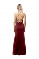 Mermaid High Neck Stretch Crepe Long Burgundy Gold Prom Dress Canada