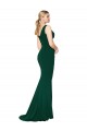 Mermaid High Neck Stretch Crepe Long Midnight Green Prom Dress Canada