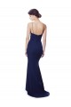 Mermaid Spaghetti Straps Stretch Crepe Long Navy Blue Prom Dress Canada