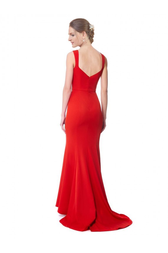 Mermaid Sweetheart Stretch Crepe Long Red Prom Dress Canada