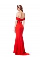 Mermaid Off the Shoulder Stretch Crepe Long Red Prom Dress Canada