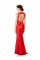 Mermaid Halter Neck Stretch Crepe Long Red Prom Dress Canada