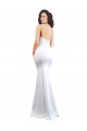 Mermaid High Neck Stretch Crepe Long White Black Tie Prom Dress Canada
