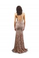 Mermaid High Neck Stretch Crepe & Sequin Tulle Long Rose Gold Prom Dress Canada