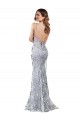 Mermaid High Neck Stretch Crepe & Sequin Tulle Long Silver Prom Dress Canada