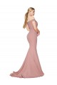 Mermaid High Neck Stretch Crepe Sweep Train Dusty Pink Prom Dress Canada