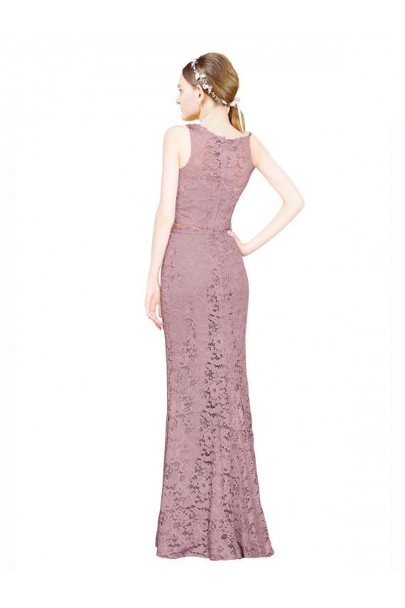 Mermaid Illusion Neck Lace Long Prom Dress Canada