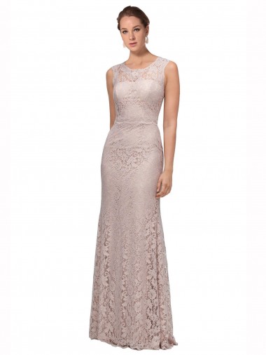 Mermaid Scoop Neck Lace Long Prom Dress Canada