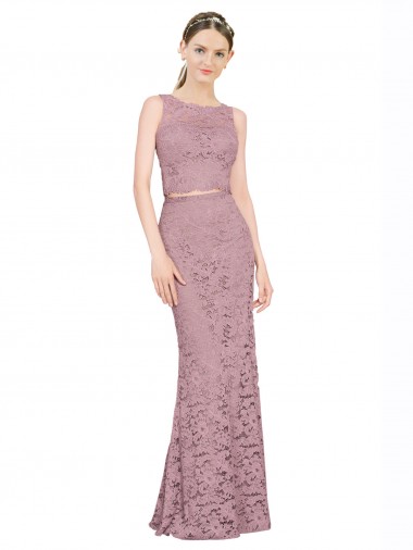 Mermaid Illusion Neck Lace Long Prom Dress Canada
