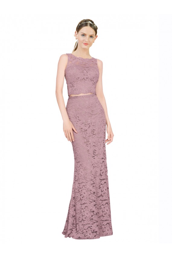 Mermaid Illusion Neck Lace Long Prom Dress Canada