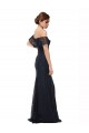 Mermaid Off the Shoulder Lace Long Dark Navy Prom Dress Canada