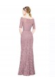 Mermaid Off the Shoulder Lace Long  Short Sleeves Prom Dress Canada