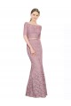 Mermaid Off the Shoulder Lace Long  Short Sleeves Prom Dress Canada
