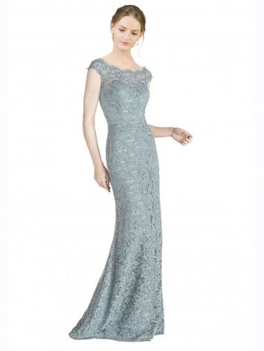 Mermaid Off the Shoulder Lace Long  Cap Sleeves Prom Dress Canada