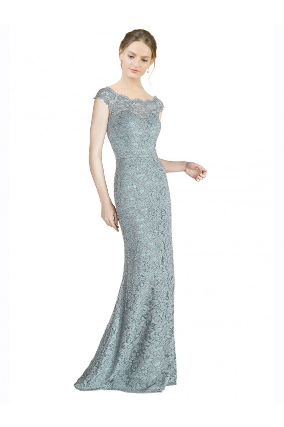 Mermaid Off the Shoulder Lace Long  Cap Sleeves Prom Dress Canada