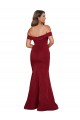 Mermaid Off the Shoulder Spandex Long Burgundy Plus Size Formal Prom Dress Canada
