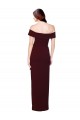 Mermaid Off the Shoulder Stretch Crepe Long Burgundy Gold Prom Dress Canada