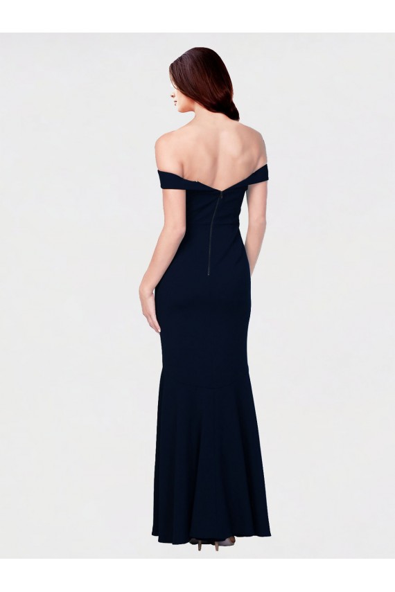 Mermaid Off the Shoulder Stretch Crepe Long Ivory Prom Dress Canada