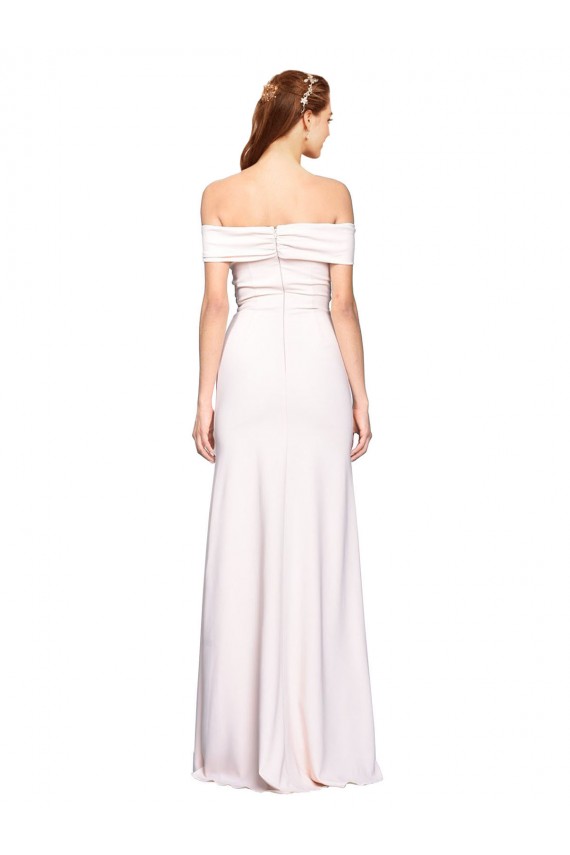 Mermaid Off the Shoulder Stretch Crepe Long White Prom Dress Canada