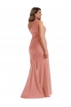 Mermaid One Shoulder Silk like Satin Long Georgia Peach Black Tie Plus Size Prom Dress Canada