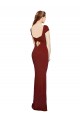 Mermaid Round Neck Stretch Crepe Long Burgundy Prom Dress Canada