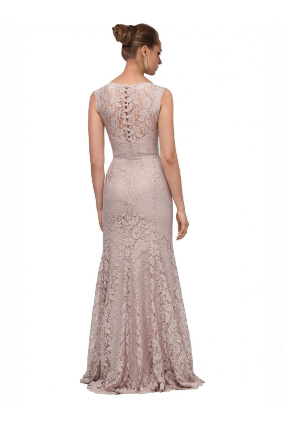 Mermaid Scoop Neck Lace Long Prom Dress Canada