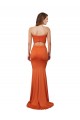 Mermaid Strapless Spandex Long Orange Prom Dress Canada