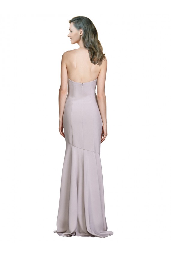 Mermaid Strapless Stretch Crepe Long Arctic Lilac Prom Dress Canada