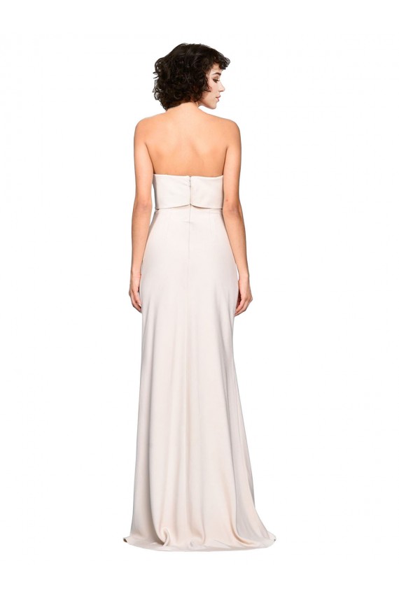 Mermaid Strapless Stretch Crepe Long  Prom Dress Canada