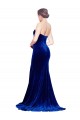 Mermaid Strapless Stretch Velvet Sweep Train Royal Blue Prom Dress Canada