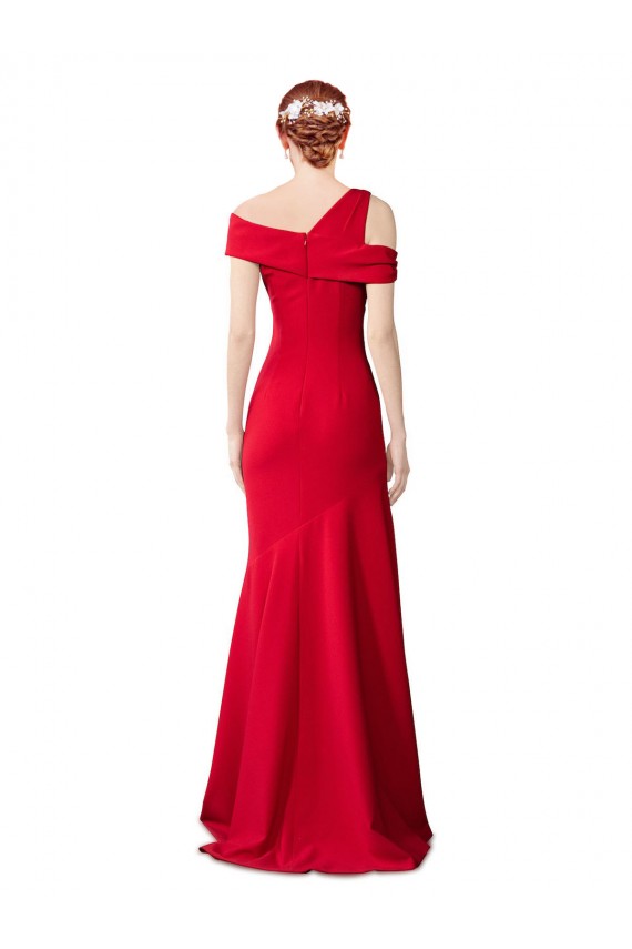 Mermaid Stretch Crepe Long Red Prom Dress Canada